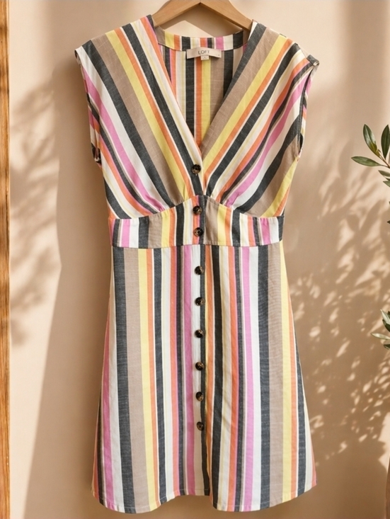 LOFT Dresses & Skirts - 🌸🌸LOFT Multicolor Striped Midi Dress🌸🌸